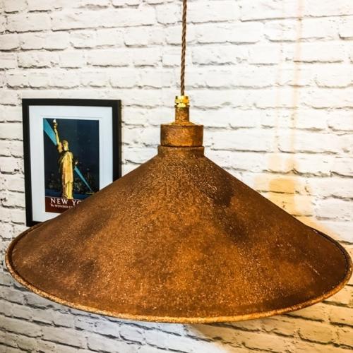 Large statement rusted metal pendant light 500mm wide